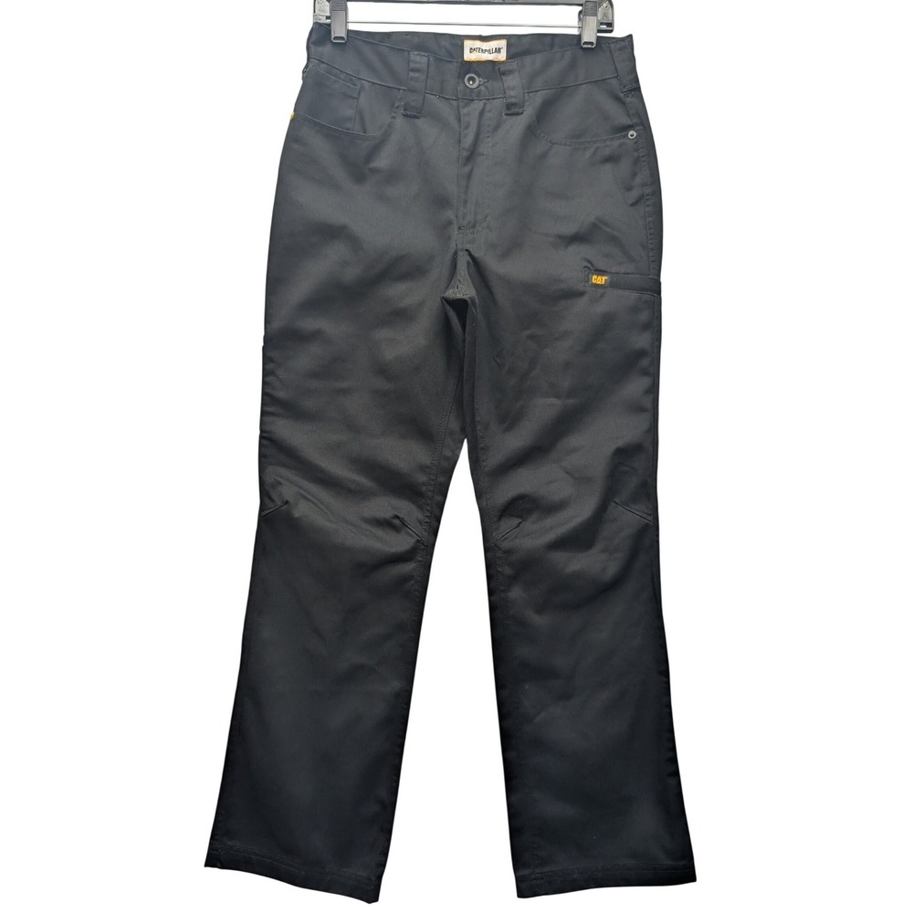 Caterpillar Work Pants Mens 30x30 Black  Utility Carpenter Tool Pocket Twill